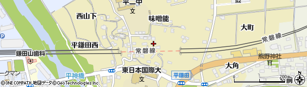 福島県いわき市平鎌田（寿金沢）周辺の地図
