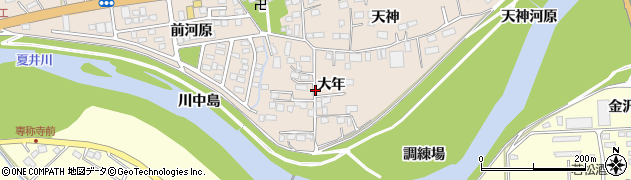 福島県いわき市平中神谷（大年）周辺の地図