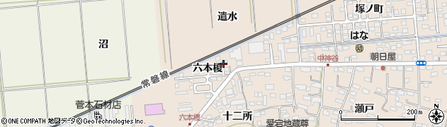 福島県いわき市平中神谷（六本榎）周辺の地図