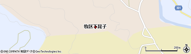 新潟県上越市牧区下昆子周辺の地図