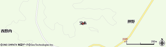 福島県鮫川村（東白川郡）西山（宝木）周辺の地図