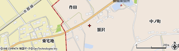福島県浅川町（石川郡）簑輪（蟹沢）周辺の地図