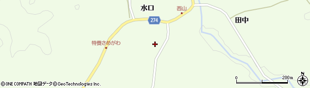 福島県鮫川村（東白川郡）西山（水口向）周辺の地図