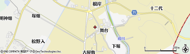 福島県浅川町（石川郡）中里（舞台）周辺の地図