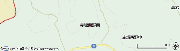 福島県鮫川村（東白川郡）赤坂西野（西）周辺の地図