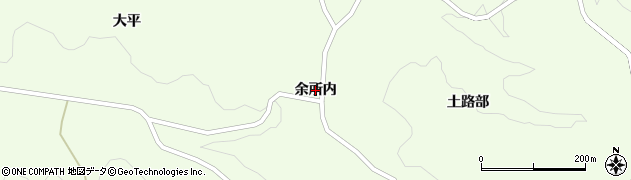 福島県鮫川村（東白川郡）西山（余所内）周辺の地図