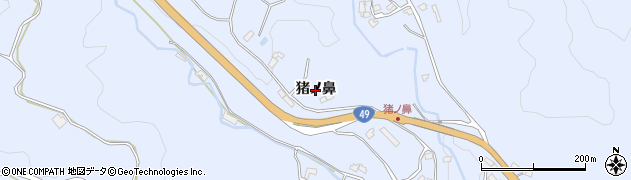 福島県いわき市好間町北好間（猪ノ鼻）周辺の地図