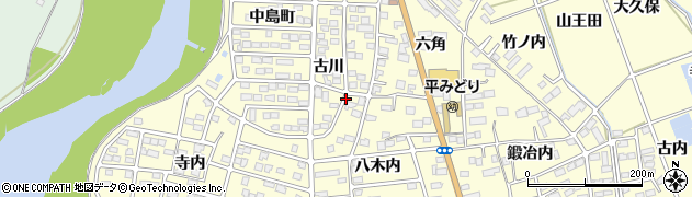 福島県いわき市平下平窪（古川）周辺の地図