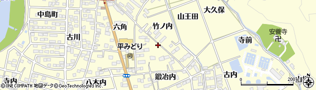 福島県いわき市平下平窪（鍛冶内）周辺の地図