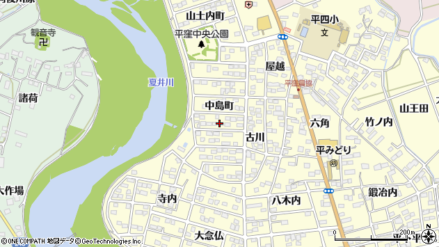 〒970-8004 福島県いわき市平下平窪中島町の地図