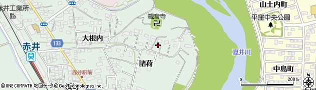 福島県いわき市平赤井（諸荷）周辺の地図