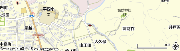 福島県いわき市平下平窪（大久保）周辺の地図