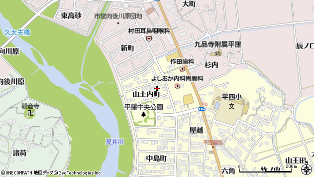 〒970-8006 福島県いわき市平下平窪山土内町の地図