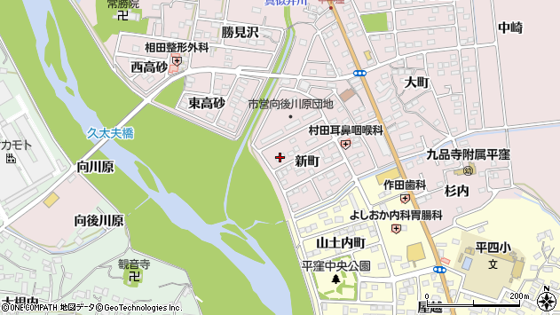〒970-8007 福島県いわき市平中平窪新町の地図