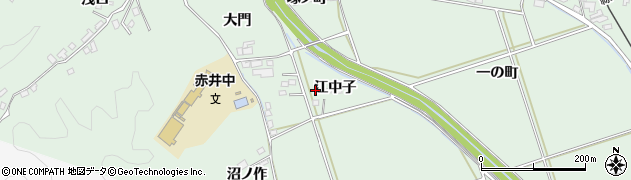 福島県いわき市平赤井（江中子）周辺の地図