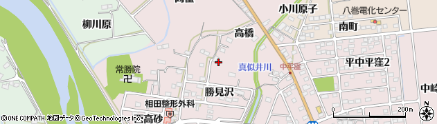 福島県いわき市平中平窪（勝見沢）周辺の地図