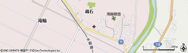 福島県浅川町（石川郡）滝輪（蔵石）周辺の地図