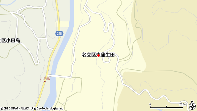 〒949-1623 新潟県上越市名立区東蒲生田の地図
