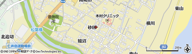 福島県いわき市四倉町上仁井田（砂田）周辺の地図