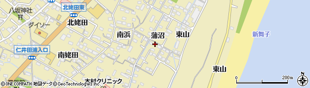 福島県いわき市四倉町上仁井田蒲沼周辺の地図