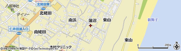 福島県いわき市四倉町上仁井田（蒲沼）周辺の地図
