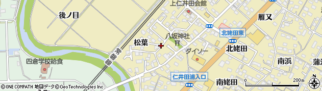 福島県いわき市四倉町上仁井田松葉周辺の地図
