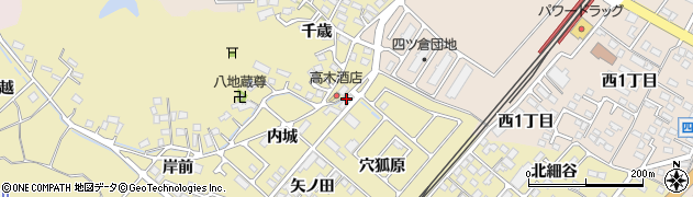 福島県いわき市四倉町上仁井田（内城）周辺の地図