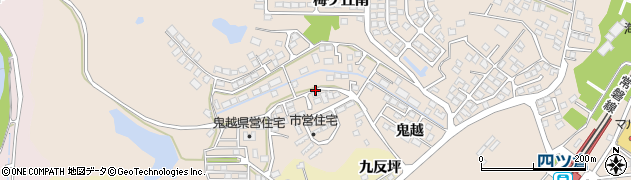 福島県いわき市四倉町（鬼越）周辺の地図