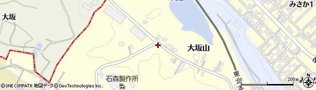 福島県白河市大坂山周辺の地図