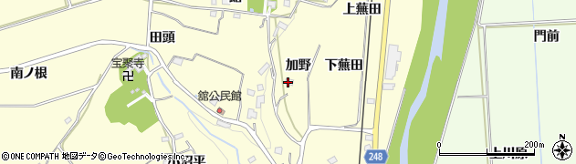 福島県いわき市小川町西小川（加野）周辺の地図
