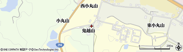 福島県白河市鬼越山周辺の地図