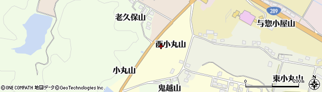 福島県白河市西小丸山周辺の地図