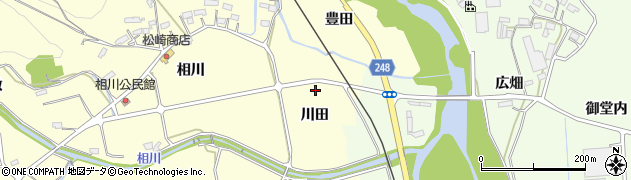 福島県いわき市小川町西小川（川田）周辺の地図