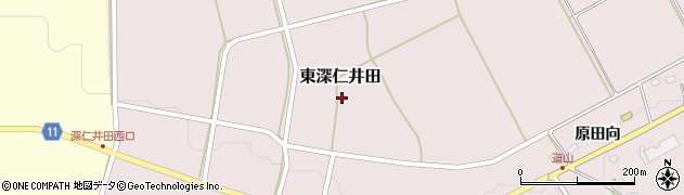 福島県白河市東深仁井田周辺の地図