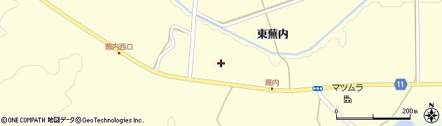 福島県白河市東蕪内屋敷前周辺の地図