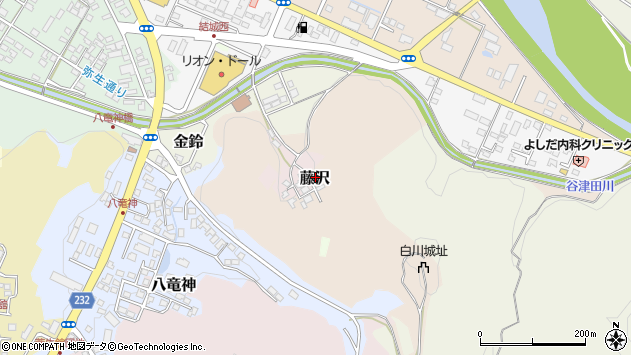 〒961-0043 福島県白河市藤沢の地図