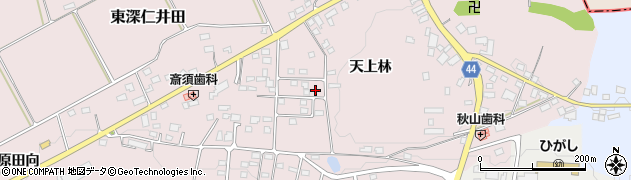 福島県白河市東深仁井田（天上林）周辺の地図