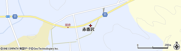 福島県白河市借宿赤番沢周辺の地図