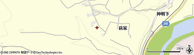 福島県いわき市小川町西小川（萩家）周辺の地図