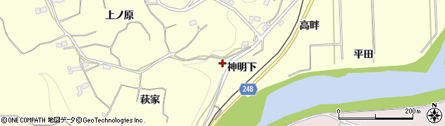福島県いわき市小川町西小川（神明下）周辺の地図