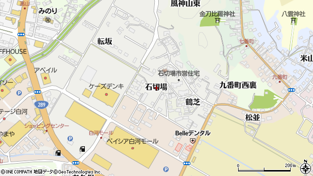 〒961-0867 福島県白河市石切場の地図