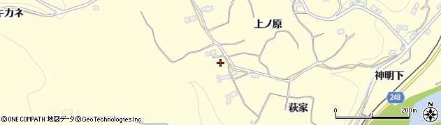 福島県いわき市小川町西小川（上ノ原）周辺の地図