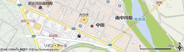 福島県白河市中田周辺の地図