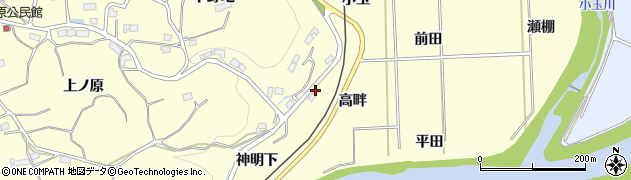 福島県いわき市小川町西小川（高畔）周辺の地図