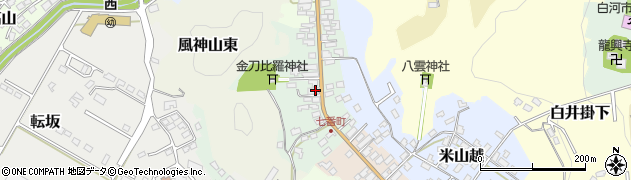 福島県白河市七番町周辺の地図