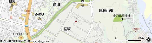 福島県白河市転坂周辺の地図