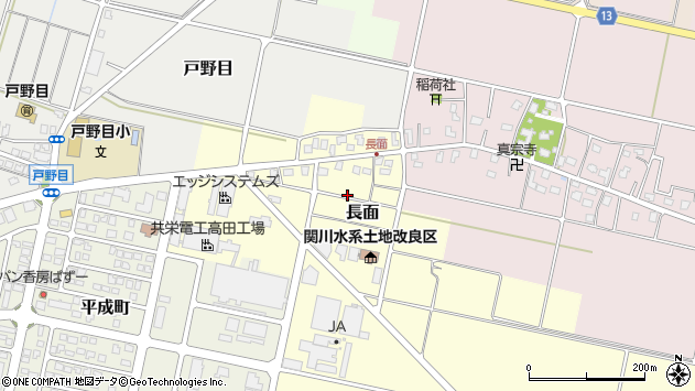 〒943-0185 新潟県上越市長面の地図