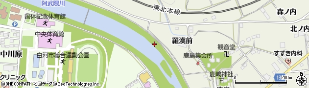 福島県白河市大（塔ノ下）周辺の地図