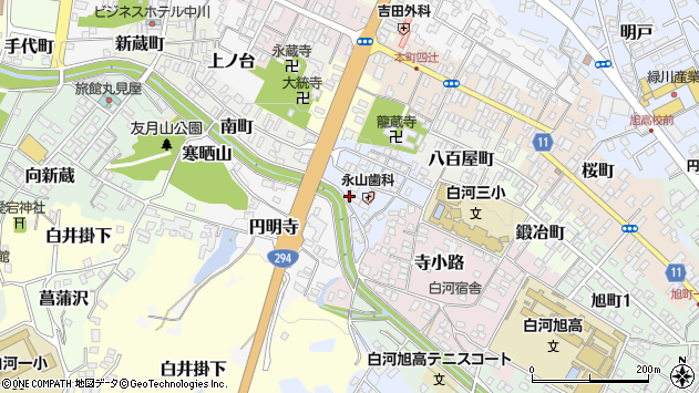 〒961-0915 福島県白河市馬町下の地図