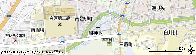 福島県白河市風神下周辺の地図